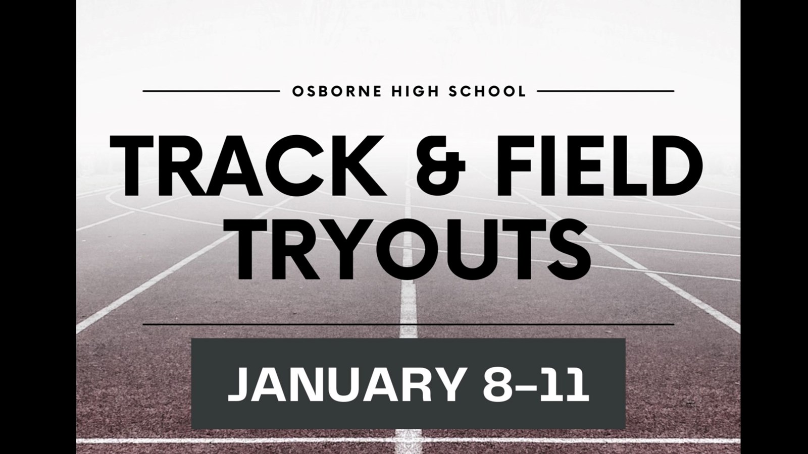 Track & Field Tryouts January 8-11